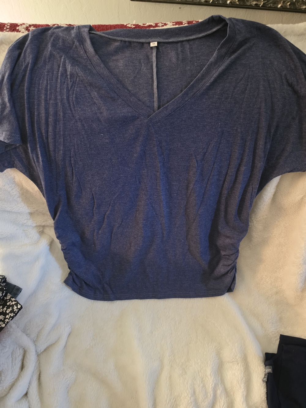 Women’s V-Neck Short Sleeve Top - Blue